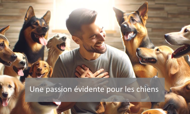 passion évidente pour les chiens