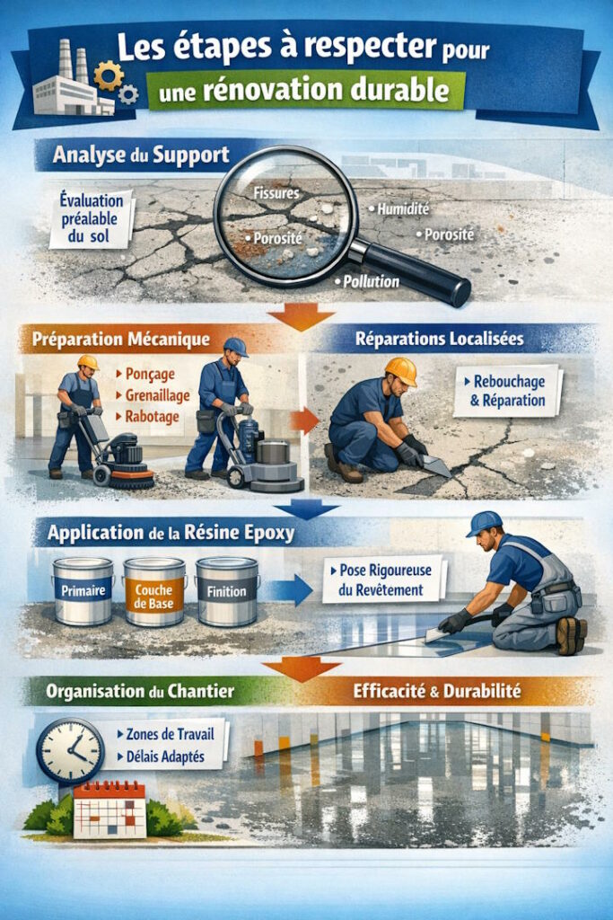 étapes pose résine epoxy