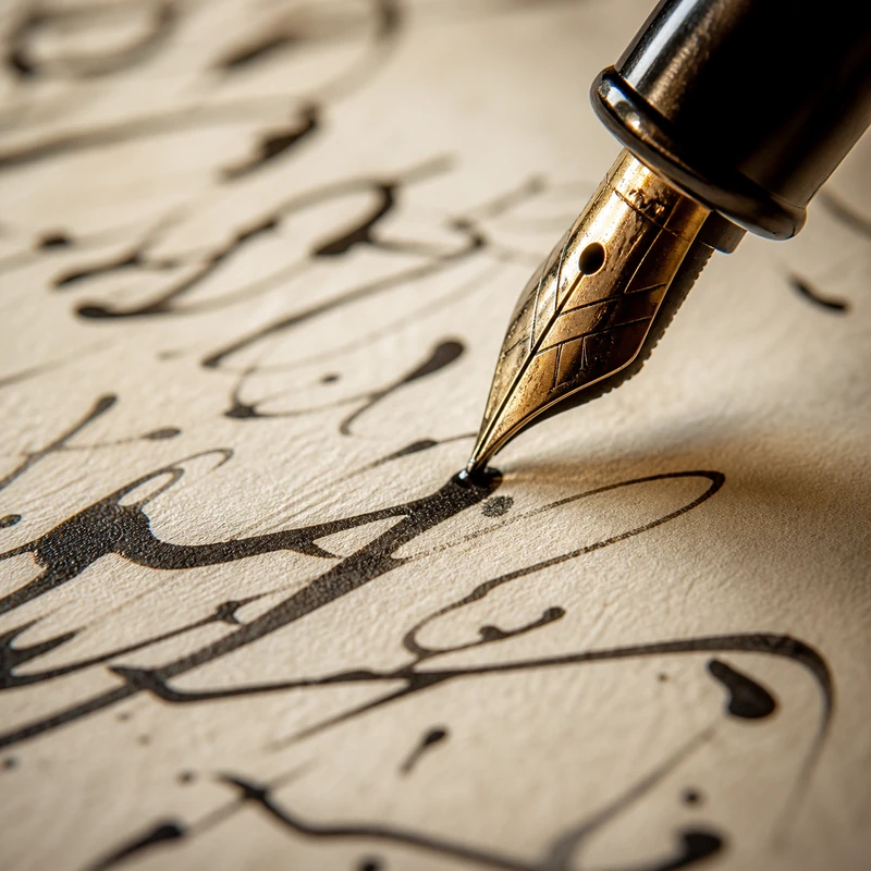 plume et écriture manuscrite
