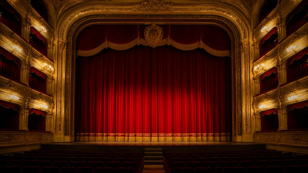 scène de théâtre rideau rouge