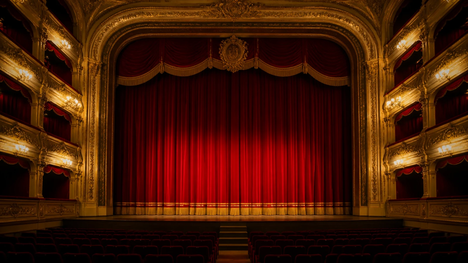 scène de théâtre rideau rouge